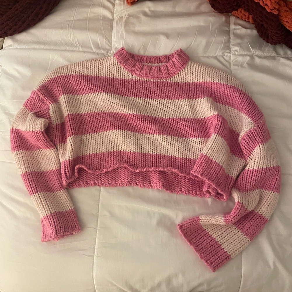 EDIKTED Sweater Pink stripped Cropped-Size Xs/S